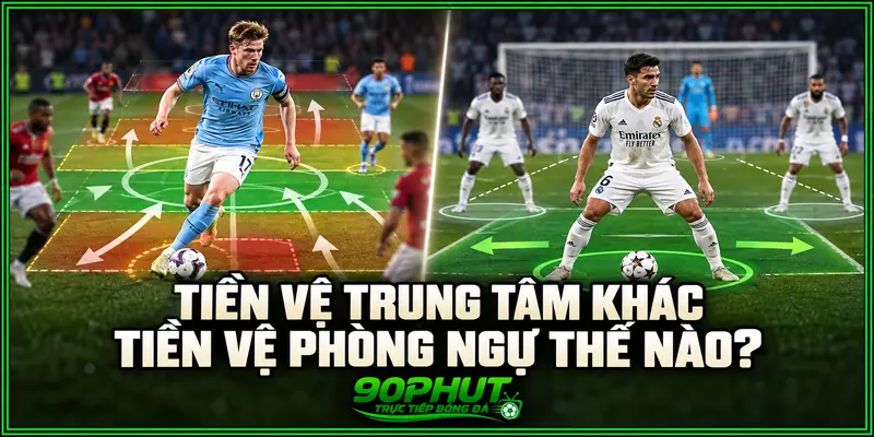 Tiền vệ trung tâm khác tiền vệ phòng ngự thế nào?