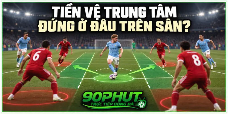 Tiền vệ trung tâm đứng ở đâu trên sân